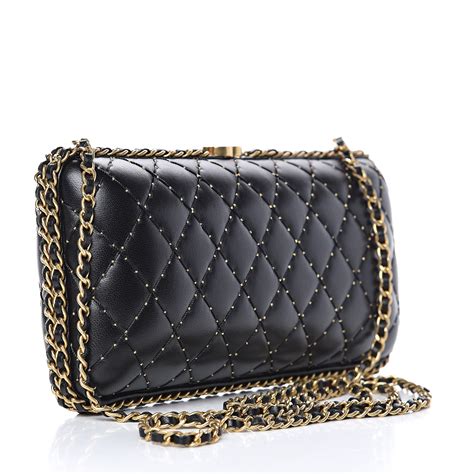 chanel evening clutch black|Chanel clutch with chain price.